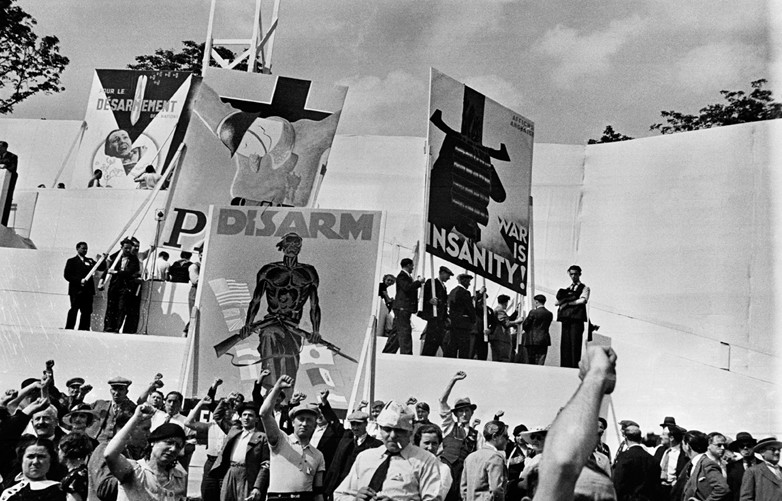 JA Loyalist rally Spain, 1936 But should be Anti-war rally, St. Cloud, Paris, 1936